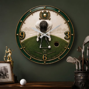 Reloj Redondo Grande Golf Putting Golfer Gift