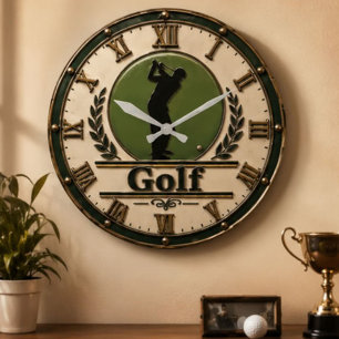 Reloj Redondo Grande Golf Vintage Golfer Country Club