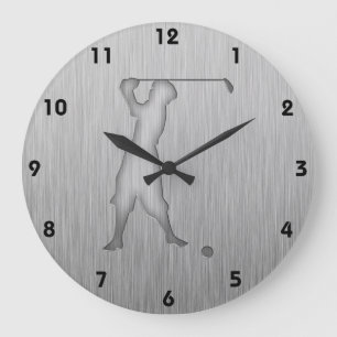 Reloj Redondo Grande Golfer de época; aspecto Metalizado