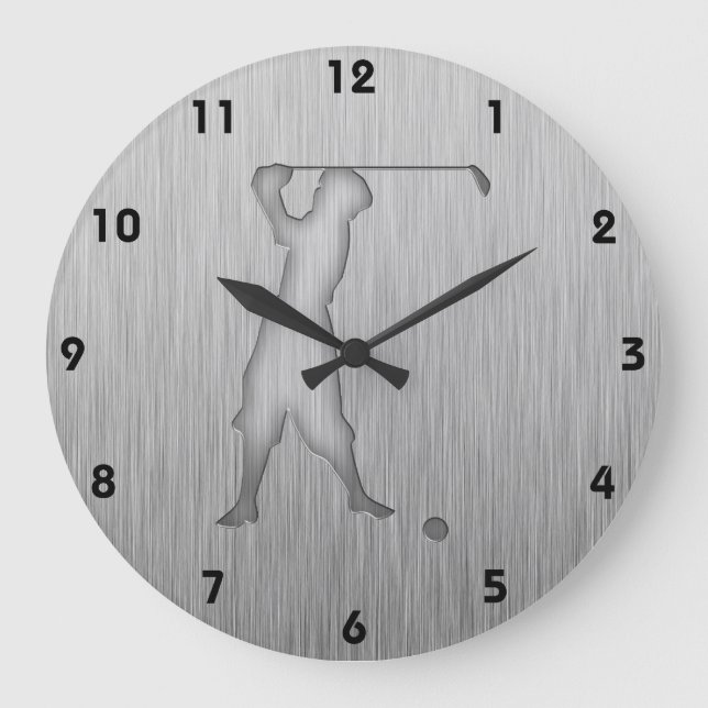 Reloj Redondo Grande Golfer de época; aspecto Metalizado (Anverso)