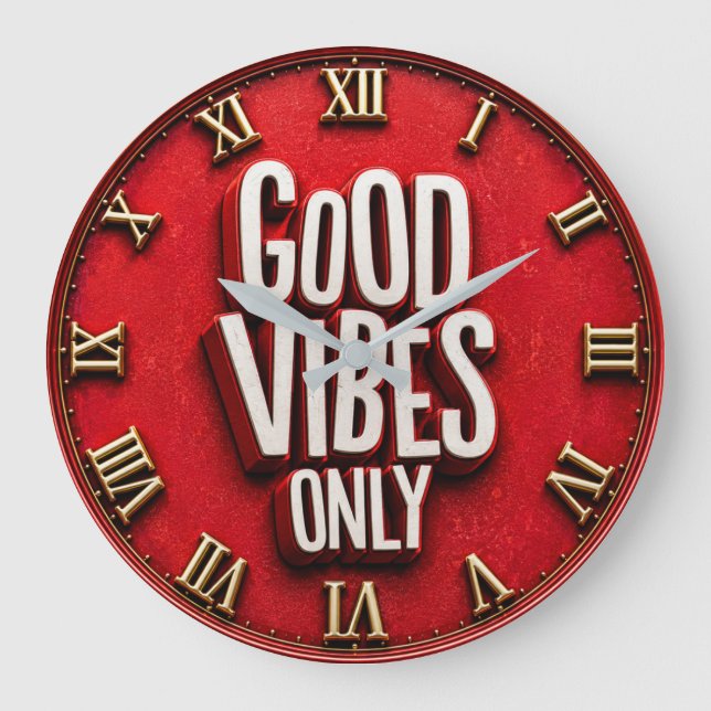 Reloj Redondo Grande Good Vibes Only  (Anverso)