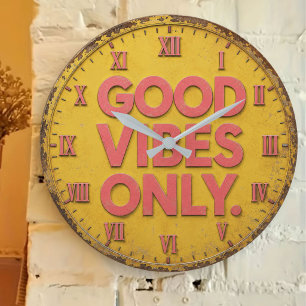Reloj Redondo Grande Good Vibes Only
