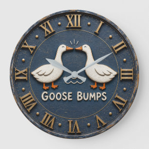 Reloj Redondo Grande Goose Bumps Funny Goose Pun Farmhouse