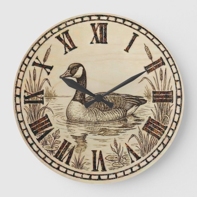 Reloj Redondo Grande Goose Wall Clock - Serene Lake Glide (Anverso)