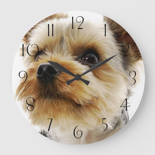 Reloj Redondo Grande Gorgeo Yorkshire Terrier (Anverso)