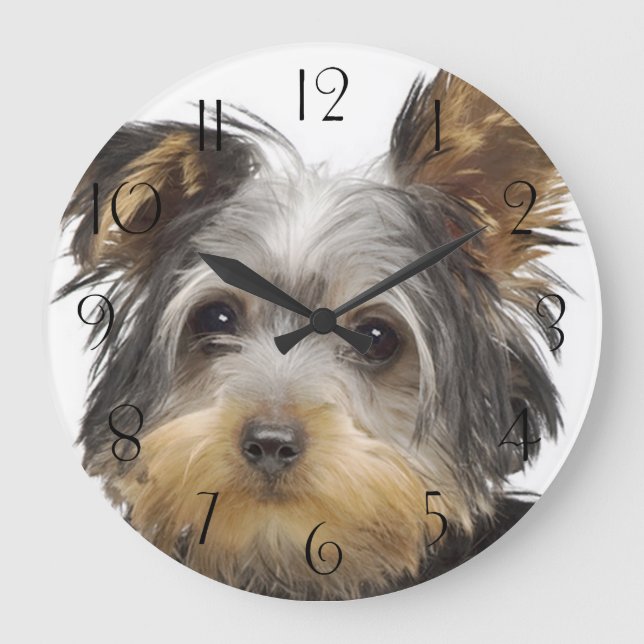 Reloj Redondo Grande Gorgeo Yorkshire Terrier (Anverso)