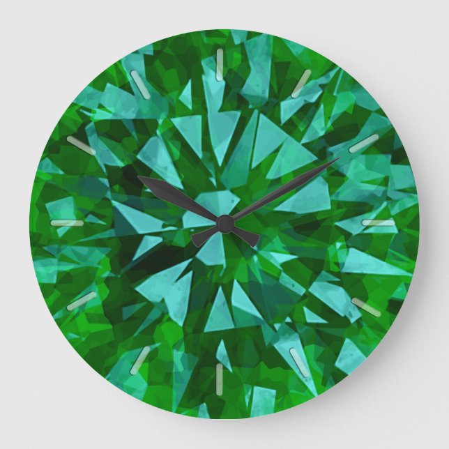 Reloj Redondo Grande Gorgeous Gem Green (Anverso)