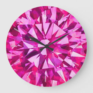 Reloj Redondo Grande Gorgeous Gem Pink con tics