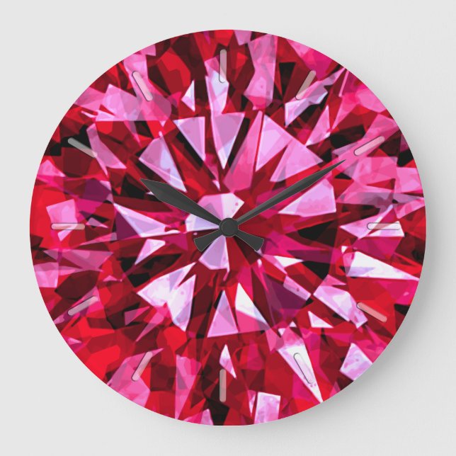 Reloj Redondo Grande Gorgeous Gem Red (Anverso)