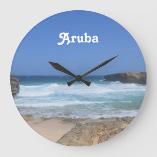 Reloj Redondo Grande Gorgeous Waves Crashing in Aruba