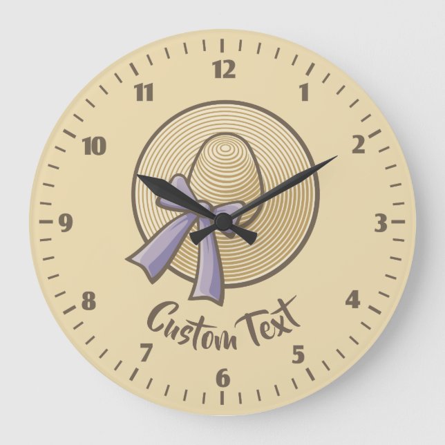 Reloj Redondo Grande Gorra Beige de gran formato (Anverso)