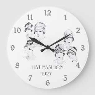 Reloj Redondo Grande Gorras ilustrados de moda gorra en los años 20