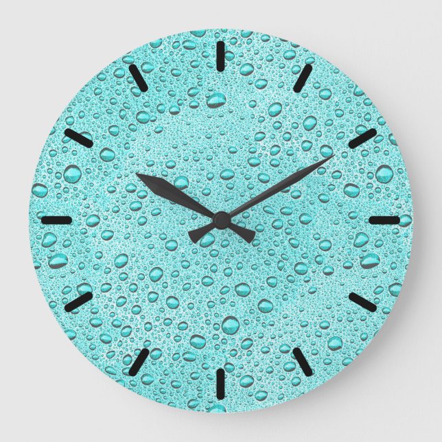 Reloj Redondo Grande Gotas acuáticas (Anverso)