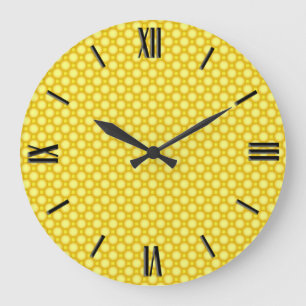 Reloj Redondo Grande Gotas brillantes - amarillo