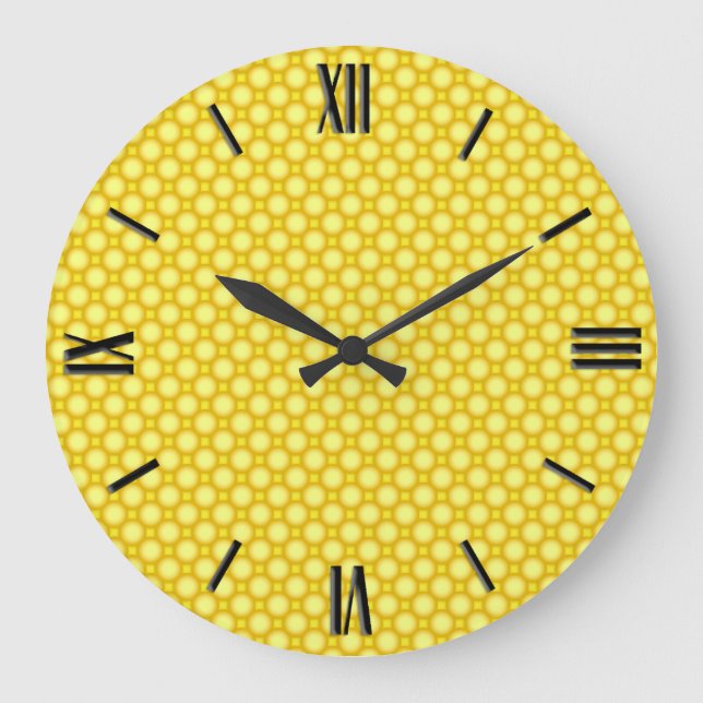Reloj Redondo Grande Gotas brillantes - amarillo (Anverso)