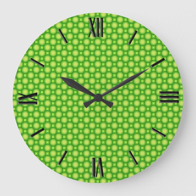 Reloj Redondo Grande Gotas brillantes - verde lima (Anverso)