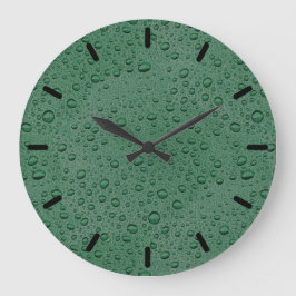 Reloj Redondo Grande Gotas de agua verde