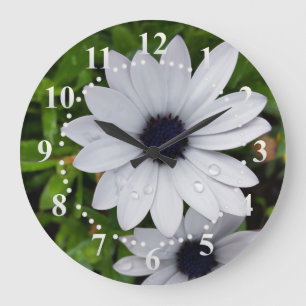 Reloj Redondo Grande gotas de lluvia en blanco