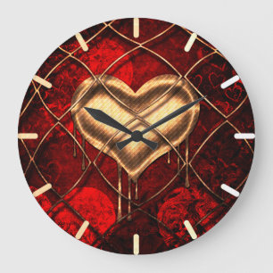 Reloj Redondo Grande Gothic Heart Custom