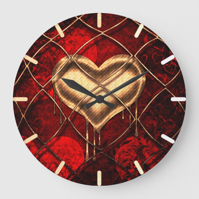Reloj Redondo Grande Gothic Heart Custom (Anverso)