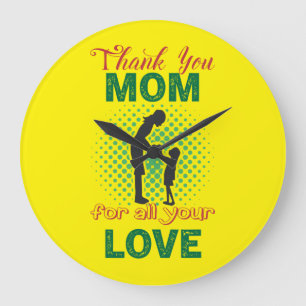 Reloj Redondo Grande Gracias, mamá por todo tu amor