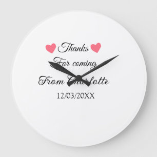 Reloj Redondo Grande gracias por venir mensaje de texto nombre 