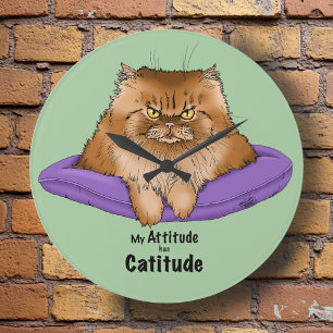 Reloj Redondo Grande Graciosa actitud del gato