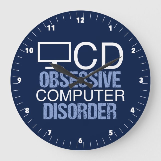 Reloj Redondo Grande Gracioso Geek de Ciencias Informáticas (Anverso)