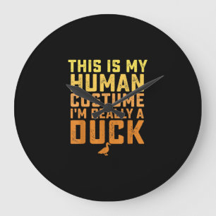 Reloj Redondo Grande Gracioso Pato Este Es Mi Disfraz Humano Halloween