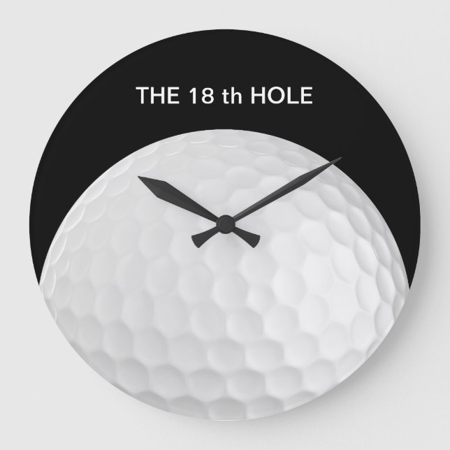 Reloj Redondo Grande Graciosos 18.º Hole Golf Wall Clocks (Anverso)