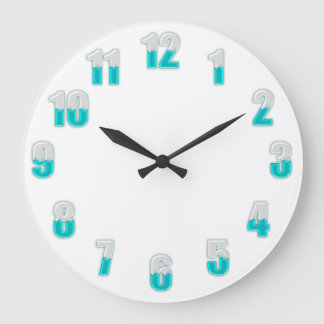 Reloj Redondo Grande Graciosos números grandes a medias llenos verde az