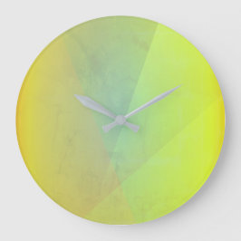 Reloj Redondo Grande Gradación Geométrica Amarilla Moderna