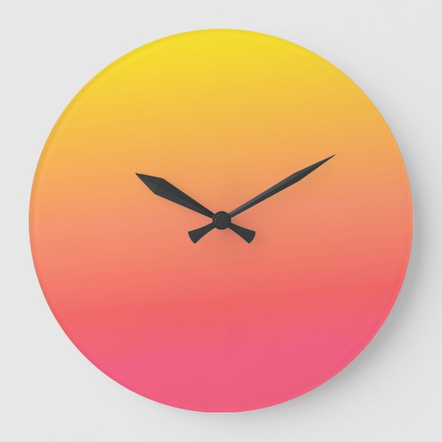 Reloj Redondo Grande Gradiente amarillo y rosa (Anverso)