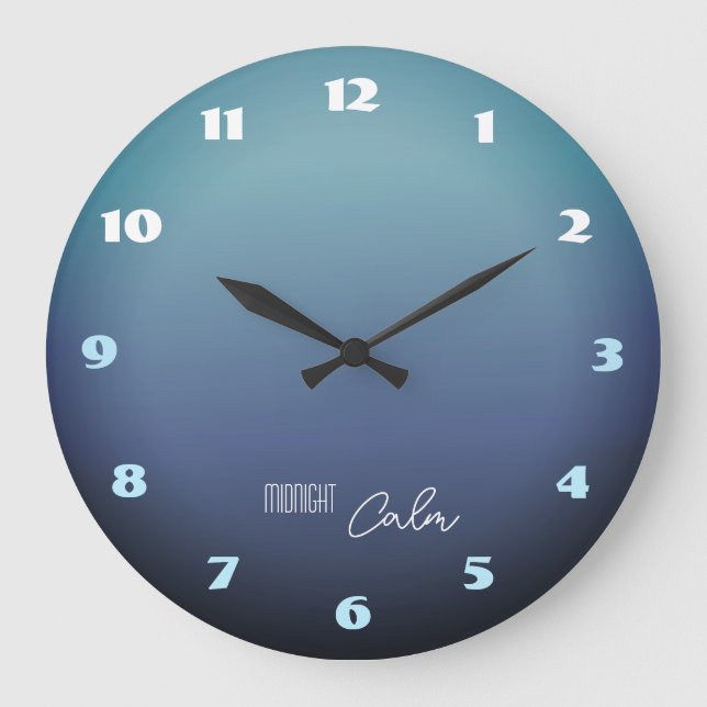 Reloj Redondo Grande Gradiente Calma de Medianoche (Anverso)