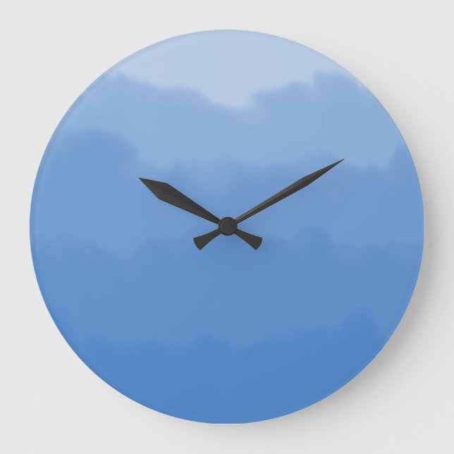 Reloj Redondo Grande Gradiente de cielo azul soñador  (Anverso)