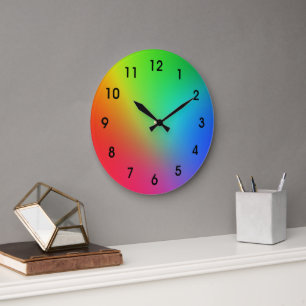 Reloj Redondo Grande Gradiente de color de arcoíris
