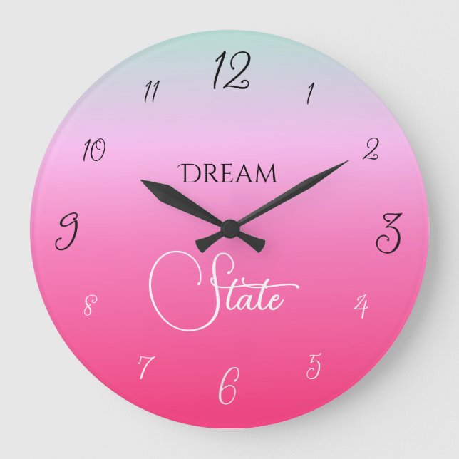 Reloj Redondo Grande Gradiente de Estado de Sueño (Anverso)
