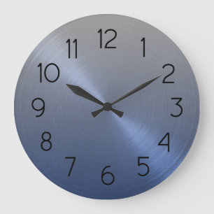 Reloj Redondo Grande Gradiente de Ombre de Gris elegante a Azul