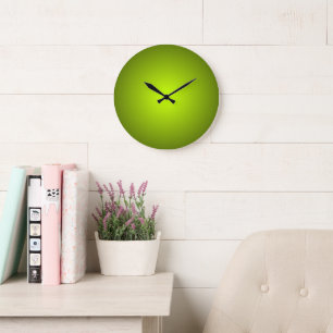 Reloj Redondo Grande Gradiente de tonos verdes minimalista