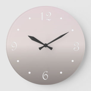 Reloj Redondo Grande Gradiente Mínimo de Taupe Rosa Polvoriento