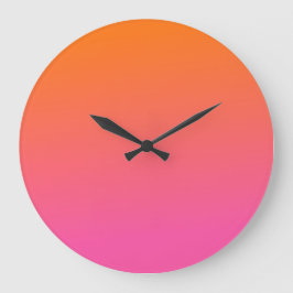 Reloj Redondo Grande Gradiente naranja y rosa
