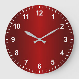 Reloj Redondo Grande Gradiente rojo oscuro Números mínimos