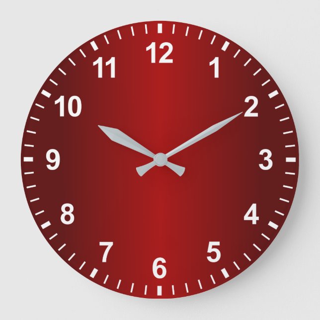 Reloj Redondo Grande Gradiente rojo oscuro Números mínimos (Anverso)