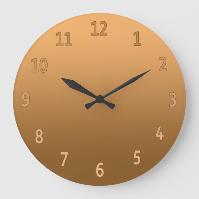 Reloj Redondo Grande Gradiente Sencillo color Dorado (Anverso)
