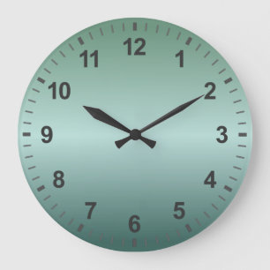 Reloj Redondo Grande Gradiente verde verde azulado Números de diseño mí