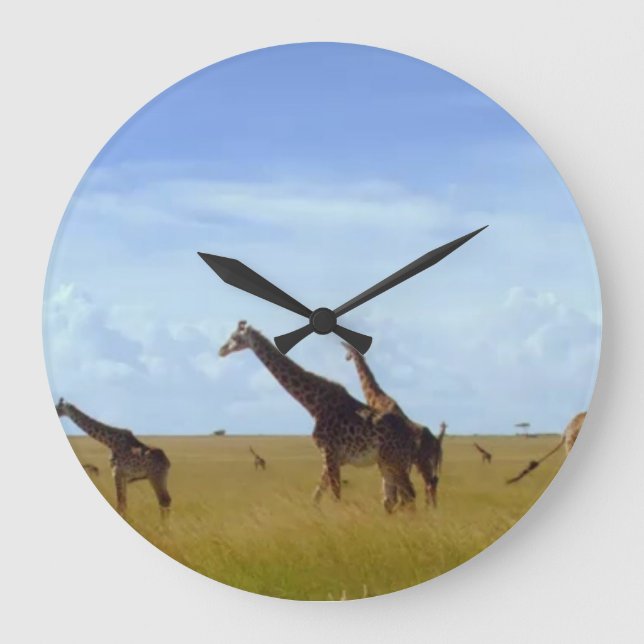 Reloj Redondo Grande Grafas de Safari Africano (Anverso)