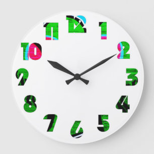 Reloj Redondo Grande Graffiti 12 Número superpuesto wccn