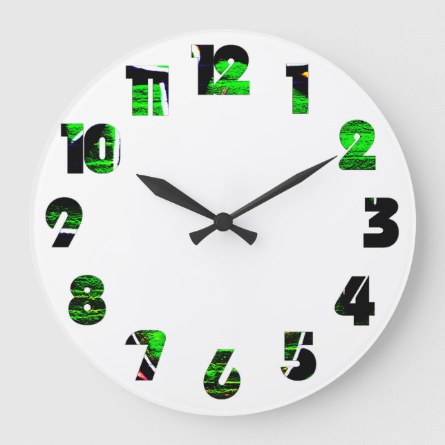 Reloj Redondo Grande Graffiti 18 Número superposición wccn (Anverso)