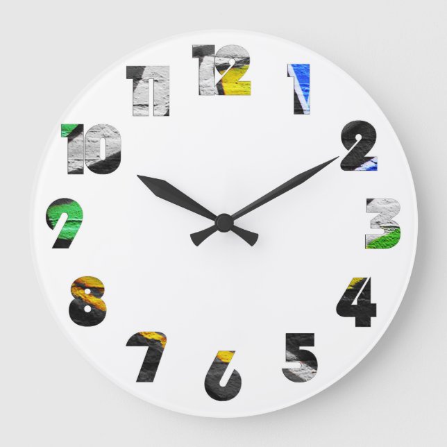 Reloj Redondo Grande Graffiti 6 Number Overlay wccn (Anverso)