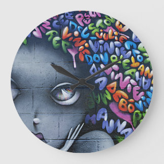 Reloj Redondo Grande Graffiti de hada linda
